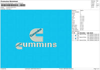 Cummins Blue Embroidery File 6 size