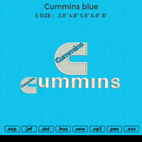 Cummins Blue Embroidery File 6 size