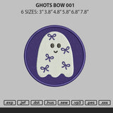 Ghost Bow 001 Embroidery File 6 sizes