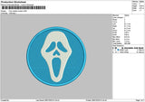 Ghost Face Circle Embroidery File 6 sizes