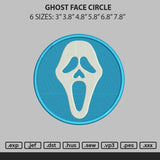 Ghost Face Circle Embroidery File 6 sizes
