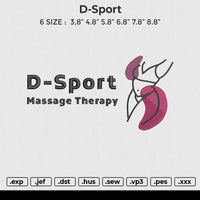 D-Sport Embroidery File 6 size