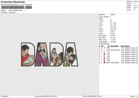 DADA 080625 Embroidery File 6 size
