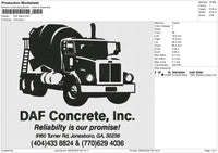 DAF Back Embroidery File 6 size