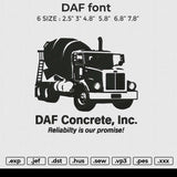 DAF Front Embroidery File 6 size