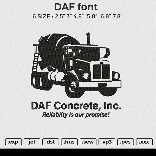 DAF Front Embroidery File 6 size