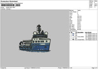 Ship 1706 Embroidery File 6 sizes