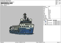 Ship 1706 Embroidery File 6 sizes