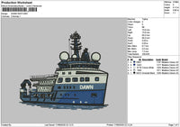 Ship 1706 Embroidery File 6 sizes
