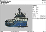 Ship 1706 Embroidery File 6 sizes