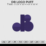 DB LOGO PUFF Embroidery File 6 size