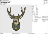 DEER GEAD Embroidery File 6 sizes