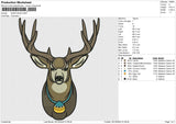 DEER GEAD Embroidery File 6 sizes