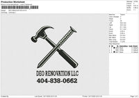 DEO RENOVATION Embroidery File 6 size