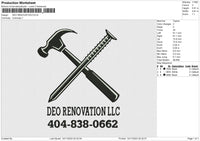 DEO RENOVATION Embroidery File 6 size