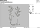 December Flo Embroidery File 6 sizes