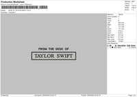 Desk Text Embroidery File 6 sizes