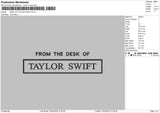 Desk Text Embroidery File 6 sizes