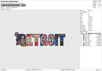 DETROIT 10325 Embroidery File 6 size