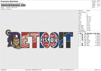 DETROIT 10325 Embroidery File 6 size