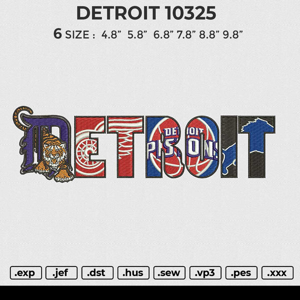 DETROIT 10325 Embroidery File 6 size