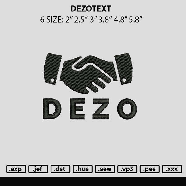 Dezotext Embroidery File 6 sizes