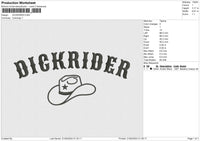 DICKRIDER Embroidery File 6 size