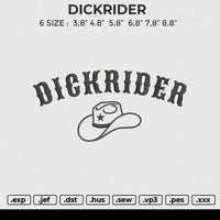 DICKRIDER Embroidery File 6 size