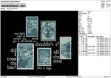 Crosstext 03 Embroidery File 6 sizes