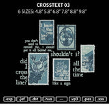 Crosstext 03 Embroidery File 6 sizes
