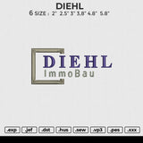 DIEHL Embroidery File 6 size