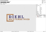 DIEHL V2 Embroidery File 6 size