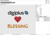 DIGIPLUS BLESSING Embroidery File 6 size