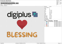 DIGIPLUS BLESSING Embroidery File 6 size