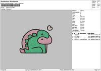 Small Dino Embroidery File 6 sizes
