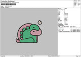 Small Dino Embroidery File 6 sizes