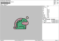 Small Dino Embroidery File 6 sizes