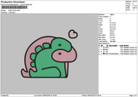 Small Dino Embroidery File 6 sizes