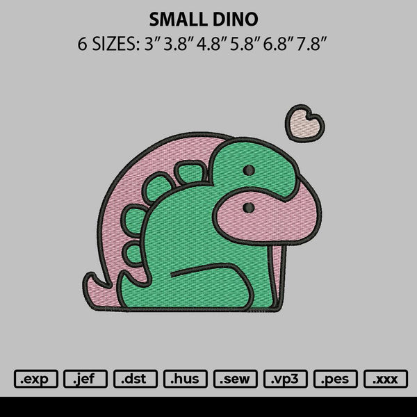 Small Dino Embroidery File 6 sizes