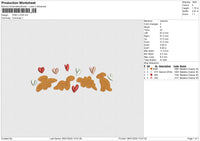 DINO LOVE Embroidery File 6 size