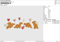 DINO LOVE Embroidery File 6 size