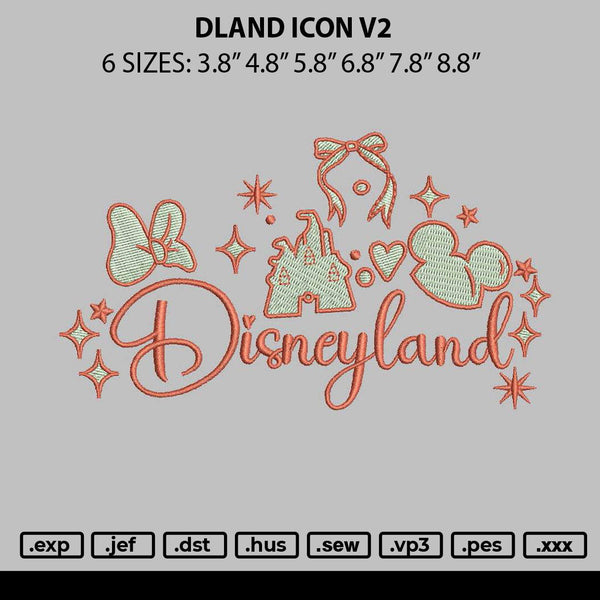 Dland Icon V2 Embroidery File 6 sizes