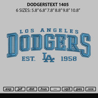 Dodgerstext 1405 Embroidery File 6 sizes