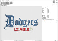 DODGERS LA Embroidery File 6 size