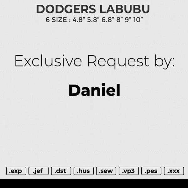 DODGERS LABUBU Embroidery File 6 size