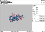 Dodgerstext Flowers Embroidery File 6 sizes