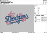 Dodgerstext Flowers Embroidery File 6 sizes