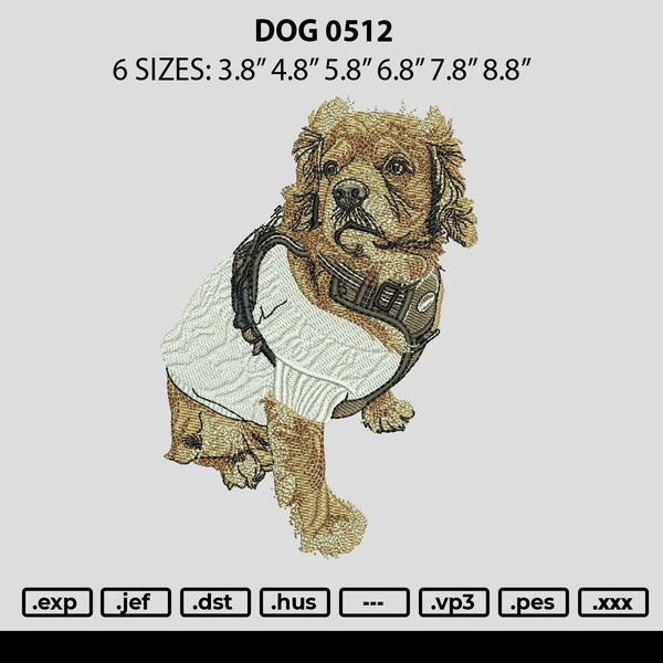 Dog 0512 Embroidery File 6 sizes