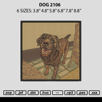 Dog 2106 Embroidery File 6 sizes