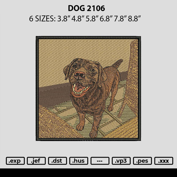 Dog 2106 Embroidery File 6 sizes